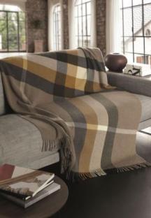 Плед из Шерсти Мериноса CROSS Бежевый 130x170 Somma